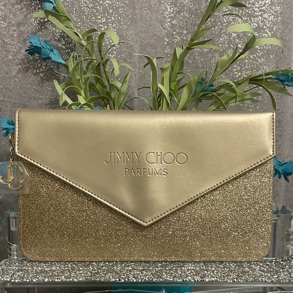 Jimmy Choo Handbags - JIMMY CHOO Parfums Gold Glitter Pouch/Clutch